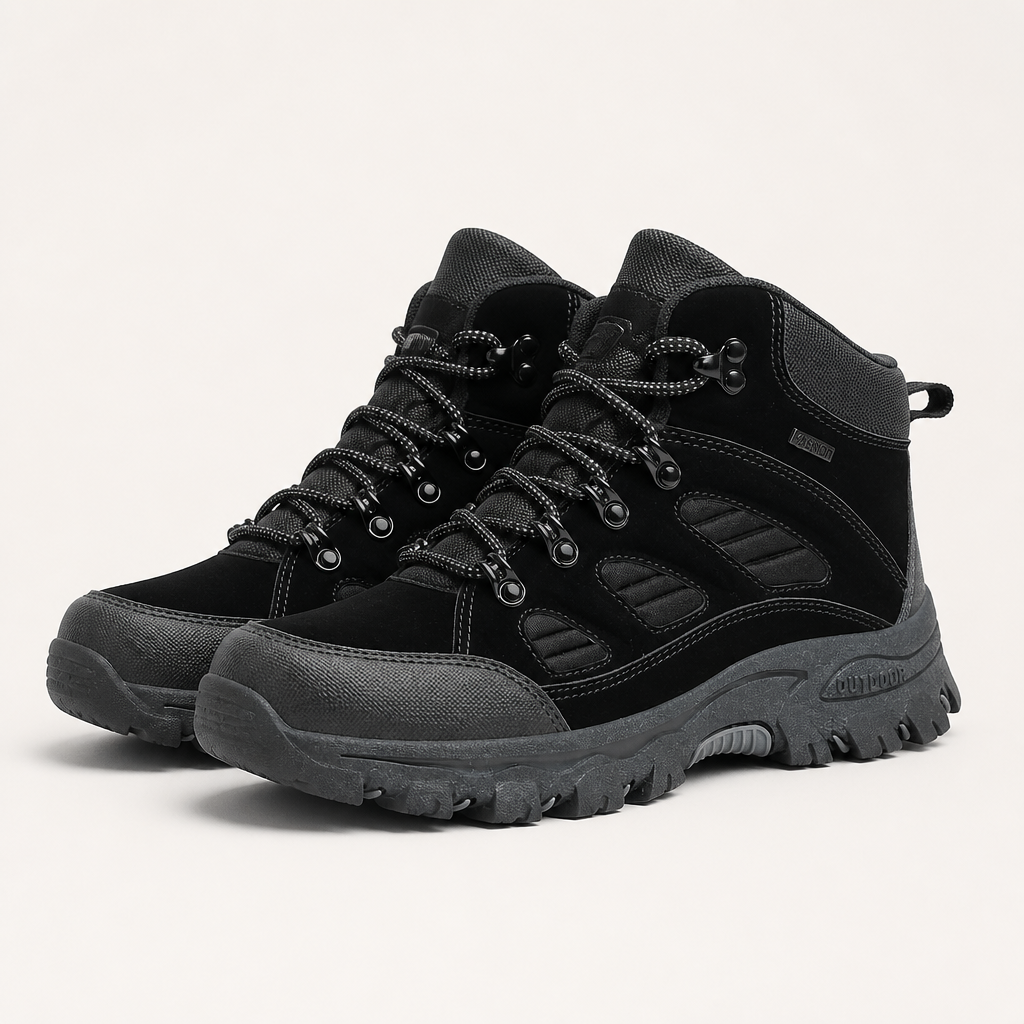 Hannah | Womens Water Resistant Outdoor Hiking Boots, Black