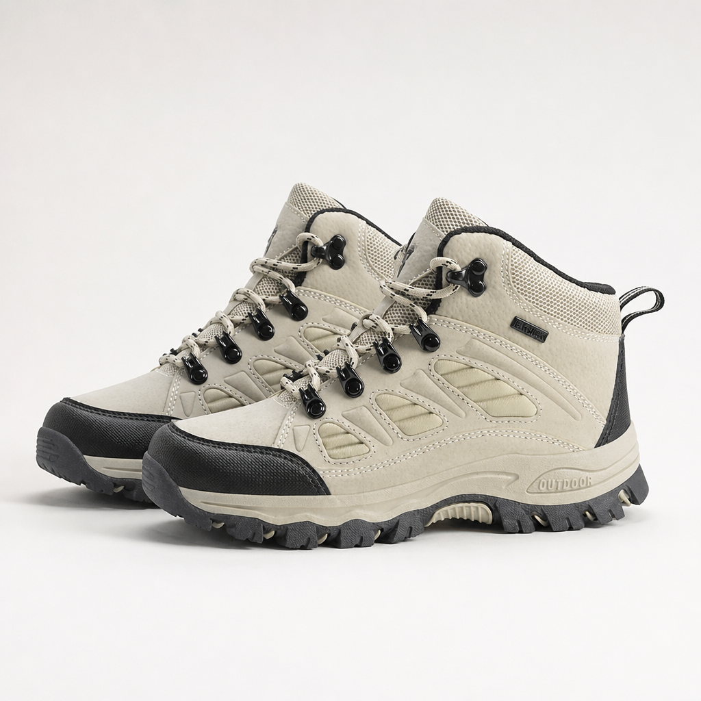 Hannah | Womens Water Resistant Outdoor Hiking Boots, Beige