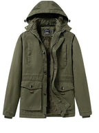Harlan | Mens Fleece Lined Hooded Winter Work Jacket - Army Green
