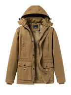 Harlan | Mens Fleece Lined Hooded Winter Work Jacket - Khaki