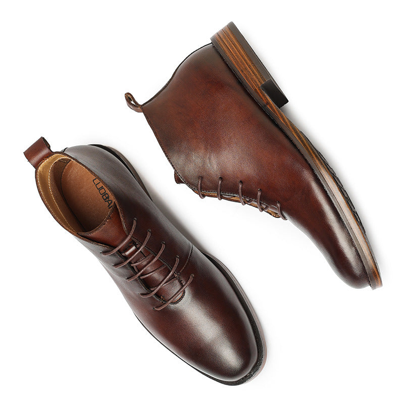 Harlow | Mens Retro Lace Up Leather Ankle Boots - 5