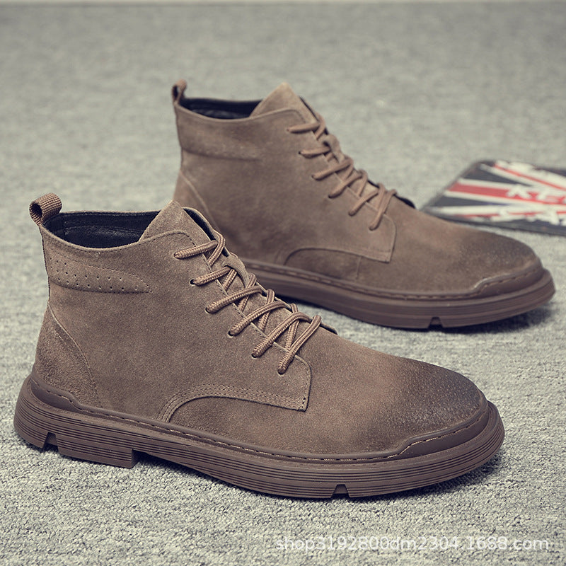 Harold | Mens Leather Ankle Boots Vintage Lace Up Casual Footwear
