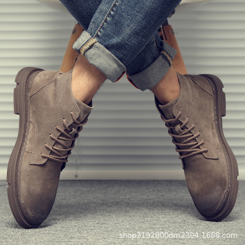 Harold | Mens Leather Ankle Boots Vintage Lace Up Casual Footwear