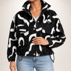 Harper | Womens Work Jacket Drawstring Short Casual Winter Coat, Black 2