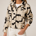 Harper | Womens Work Jacket Drawstring Short Casual Winter Coat, Khaki