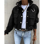 Harper | Womens Work Jacket Drawstring Short Casual Winter Coat