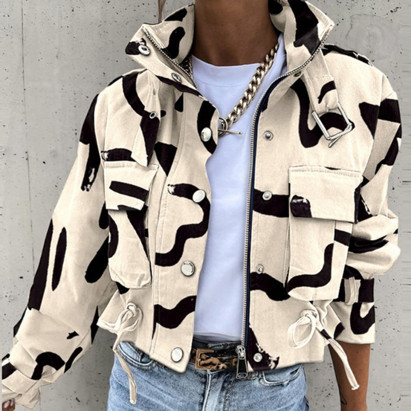 Harper | Womens Work Jacket Drawstring Short Casual Winter Coat