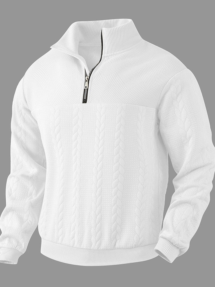 Harry | Mens Knit Pullover Shirt Retro Zip Casual Sweater