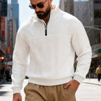 Harry | Mens Knit Pullover Shirt Retro Zip Casual Sweater