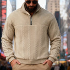 Harry | Mens Knit Pullover Shirt Retro Zip Casual Sweater