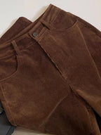 Hayley | Womens Corduroy Wide Leg Brown Casual Work Pants