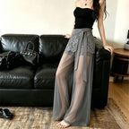 Heather | Womens Wide Leg High Waisted Casual Pants