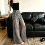 Heather | Womens Wide Leg High Waisted Casual Pants