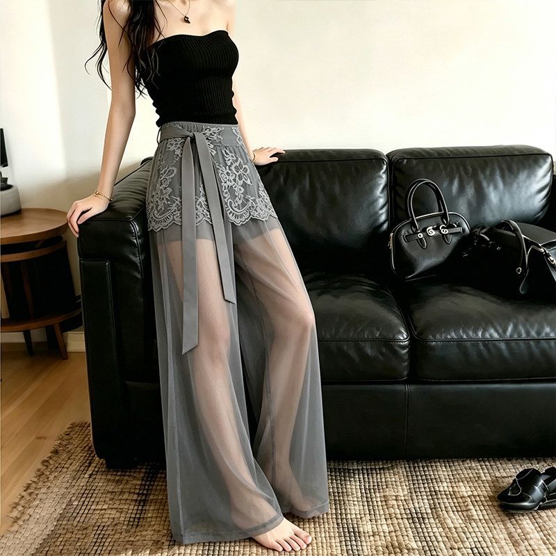 Heather | Womens Wide Leg High Waisted Casual Pants