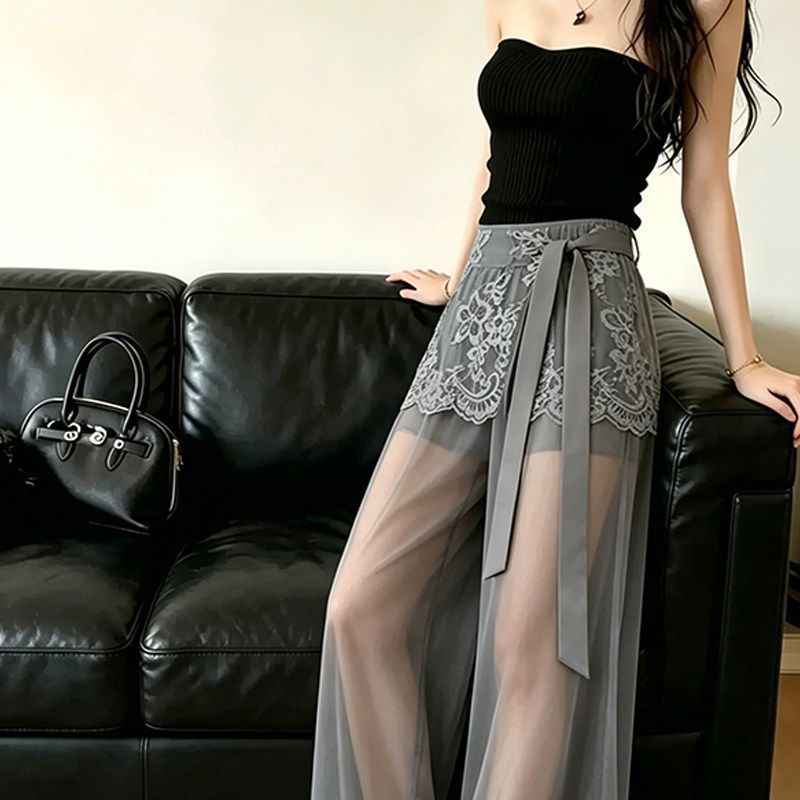 Heather | Womens Wide Leg High Waisted Casual Pants