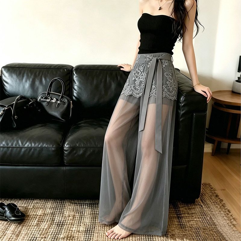 Heather | Womens Wide Leg High Waisted Casual Pants