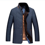 Hector | Mens Fleece Lined Fur Collar Winter Jacket, Navy Blue