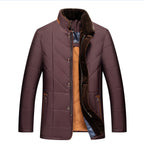 Hector | Mens Fleece Lined Fur Collar Winter Jacket, Wine Red