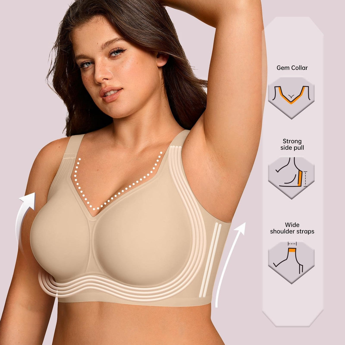 Helen | Womens Wireless Seamless Full Coverage Comfort Bra Lingerie