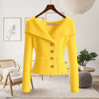 Henrietta | Womens Tweed Knit Cardigan Fitted Waist Jacket - 3