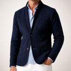 Herbert | Mens British Style Casual Lapel Single Breasted Fall Jacket, Navy Blue