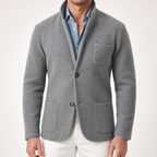 Herbert | Mens British Style Casual Lapel Single Breasted Fall Jacket, Dark Grey