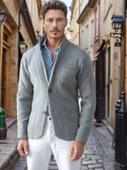 Herbert | Mens British Style Casual Lapel Single Breasted Fall Jacket, Dark Grey
