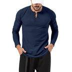 Holt | Mens Henley Long Sleeve Vintage Fitted Top - 11