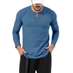 Holt | Mens Henley Long Sleeve Vintage Fitted Top - 12