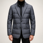 Hugo | Mens Winter Coats Padded Suit Style Detachable Collar Coat, Grey