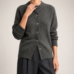 Ilse | Womens Cardigan Knitted Button Round Neck Casual Cardigan, Grey