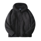 Imogen | Womens Hooded Fleece Zip Warm Casual Sweatshirt Shirt - Black