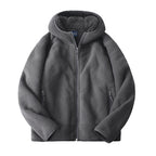 Imogen | Womens Hooded Fleece Zip Warm Casual Sweatshirt Shirt - Dark Grey