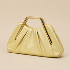 Ines | Womens Clutch Bag Evening Dinner Party Bag, Gold