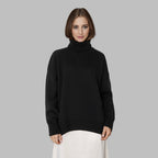 Ingrid | Womens Turtleneck Knitted Jumper - Black