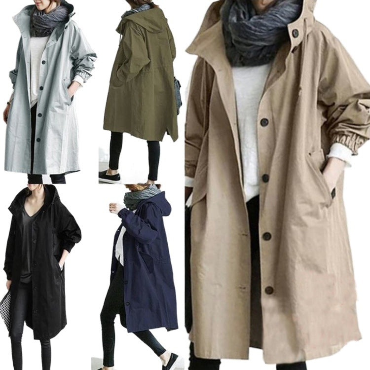 Irene | Womens Trench Coat Windbreaker Classic Mid Length Jacket