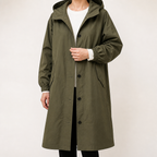 Irene | Womens Trench Coat Windbreaker Classic Mid Length Jacket, Army Green
