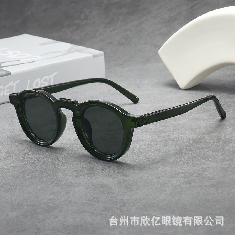 Iris | Womens Tortoiseshell Polarised Round Retro Sunglasses - Green / Green Lens