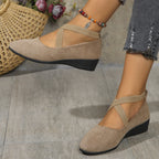 Isadora | Womens Pointed Toe Wedge Loafers Casual Shoes - 10