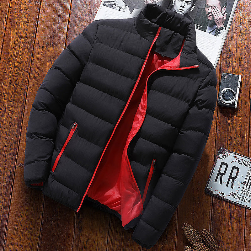 Isidore | Mens Warm Zip Stand Collar Winter Cotton Cardigan - 1