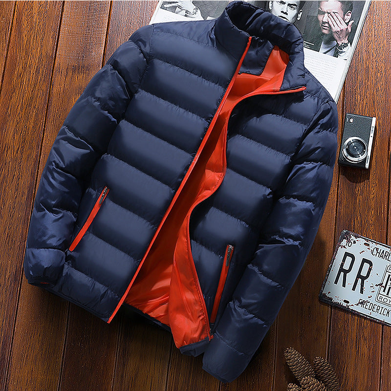 Isidore | Mens Warm Zip Stand Collar Winter Cotton Cardigan - 3