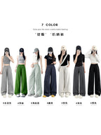 Isla | Womens High Waisted Wide Leg Drape Workwear Trousers Pants - 2