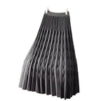Jackie | Womens Pleated Knit A Line High Waisted Long Maxi Skirt