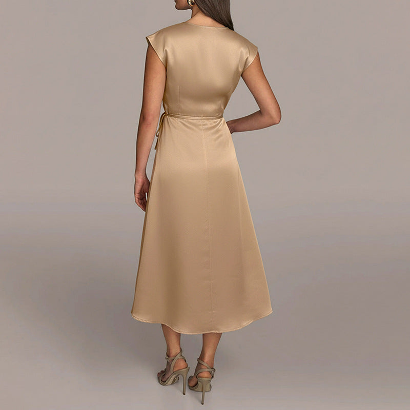 Jacqueline | Womens Wedding Guest Cocktail Satin Midi Formal Evening Dress