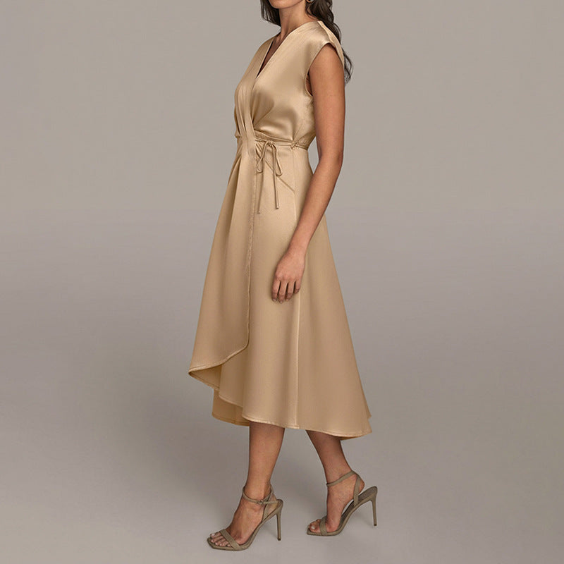Jacqueline | Womens Wedding Guest Cocktail Satin Midi Formal Evening Dress