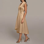 Jacqueline | Womens Wedding Guest Cocktail Satin Midi Formal Evening Dress