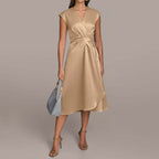 Jacqueline | Womens Wedding Guest Cocktail Satin Midi Formal Evening Dress