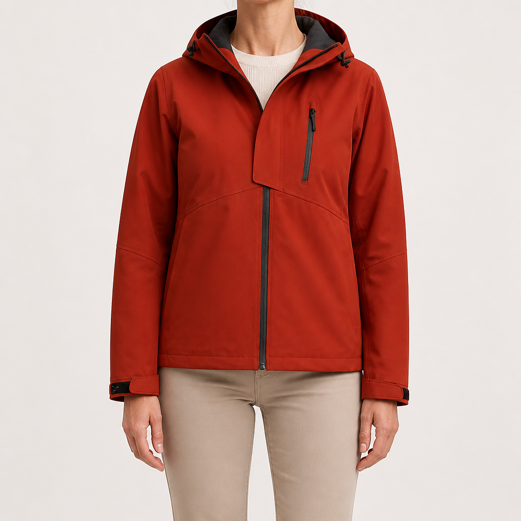 Janae | Womens Waterproof Windproof Outdoor Softshell Jacket, Flame Red