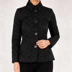 Jane | Womens Diamond Quilted Slim Fit Lightweight Padded Winter Jacket, Black