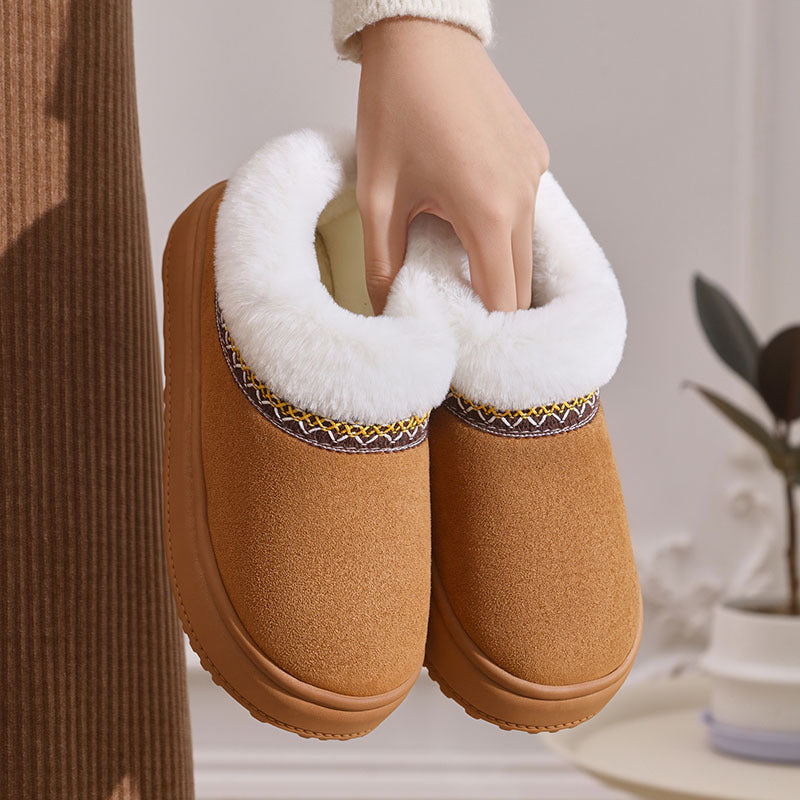 Janet | Womens Fluffy Fuzzy Memory Foam Warm Winter Indoor House Slippers Shoes